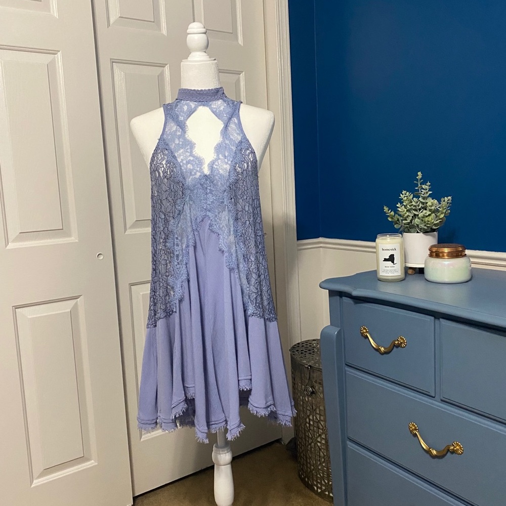 Free People Lilac Tell Tale Sleeveless Lace Dress
